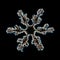 Transparent crystal snowflakes on black background