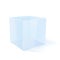 Transparent cube. 3d geometric shape