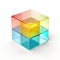 Transparent Cube: Dark Cyan And Yellow Isometric Puzzle