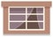 Transparent double metal plastic window with curtains in brown wall flat vector illustration