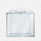 Transparent election box mockup, realistic style