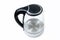 Transparent electric kettle on white background
