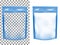 Transparent empty plastic packaging with zipper. Blank foil sachet for food