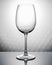 Transparent empty wineglass isolated, object photography