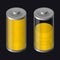 Transparent Glass Battery. High Charging. Yellow Color