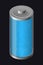 Transparent Glass Battery. Light Blue Color