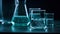 Transparent glass beaker pouring purified water for scientific experiment generated by AI