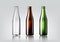 Transparent glass bottle, brown bottle and green bottle for design package and advertisement, beer and beverage, Vector