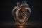 transparent glass heart of anatomical shape. concept of love. Generative AI