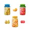 Transparent Glass Jars Showcase A Vibrant Array Of Meticulously Canned Fruits, Such As Apricots, Pears Or Plums