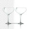 Transparent Glass Vector. Party Glassware. Empty Clear Glass Cup. For Water, Drink, Wine, Alcohol, Juice, Cocktail