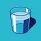 Transparent glass of water with flat style. Simple volume vector object for your project