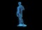 Transparent Hologram of full body Michelangelo head old classic historian statue sculpture - technological modern futuristic x-ray