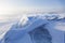 Transparent ice floe. Winter landscape. Baikal lake