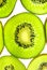 Transparent kiwifruit close-up