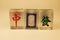 Transparent large red, white and green dragon mahjong tile
