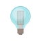 Transparent light bulb in shape of globe. Electricity or power consumption theme. Flat vector element for packing, promo