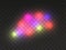 Transparent multi colored flashes of light on a transparent background. Transparent spheres of light. Glow light effect. Vector
