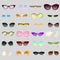 Transparent and opaque eyewear set for clipart