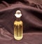 A transparent perfume bottle