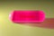 Transparent pink pyridoxine capsule. Vitamin and mineral complex. 3d illustration