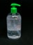 Transparent plastic botle of antibacterial sanitizer fluid