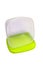 Transparent plastic container for lunch, with clipping path