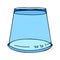 Transparent plastic measuring cup to measuring mouthwash liquid. Inverted graduated beaker. Color vector isolate illustration