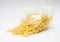 Transparent plastic pasta bag tagliatelle girate