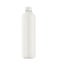 Transparent plastic tall thin bottle with water or cosmetic product silver cap mockup, isolated. Template for design.