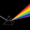 Transparent Prism. Colorful Light Rays. Ray Rainbow Spectrum Dispersion. Optical Effect in Triangle