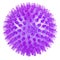 transparent purple spiked plastic ball isolated on white background - massager, dog toy and COVID-19 symbol