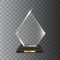 Transparent Realistic Blank Vector Acrylic Glass Trophy Award