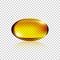 Transparent Realistic yellow gelatin capsule