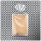 Transparent rectangular packaging for bread. Pack for coffee, sweets, cookies. Vector mock up illustration
