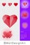 Transparent Red Polygonal Heart for Happy Valentine Day