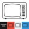 Transparent retro television icon. Vector icon on different types backgrounds