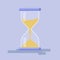 Transparent sandglass icon on blue background.Sandclock vector illustartion. Time hourglass in flat style