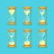 Transparent Sandglass Set. Vector