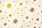 Transparent seamless foam pattern overlying on the background of a beer color
