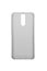 Transparent silicone back case for smartphone with security features, bumper. Isolated on a white background, top view