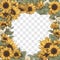 Transparent Sunflowers Frame Border