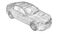 Transparent super fast sports car delineated lines on a white background. Body shape sedan. Tuning is a version of an