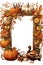 Transparent Thanksgiving Border Frames Pumpkin and Leaf Borders (please download the PNG file for transparency)