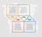 Transparent timeline infographic process on 4 steps