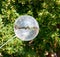 Transparent transparent balloon with reflection of leaves