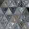 Transparent triangles kaleidoscope of elegant silver color