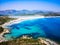 Transparent and turquoise sea in Porto Giunco, Sardinia, Italy