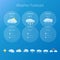 Transparent user interface - weather forecast template with set of glossy and detailed icons