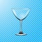 Transparent vector glass. Glass goblet for martini cocktails vector illustration EPS10.